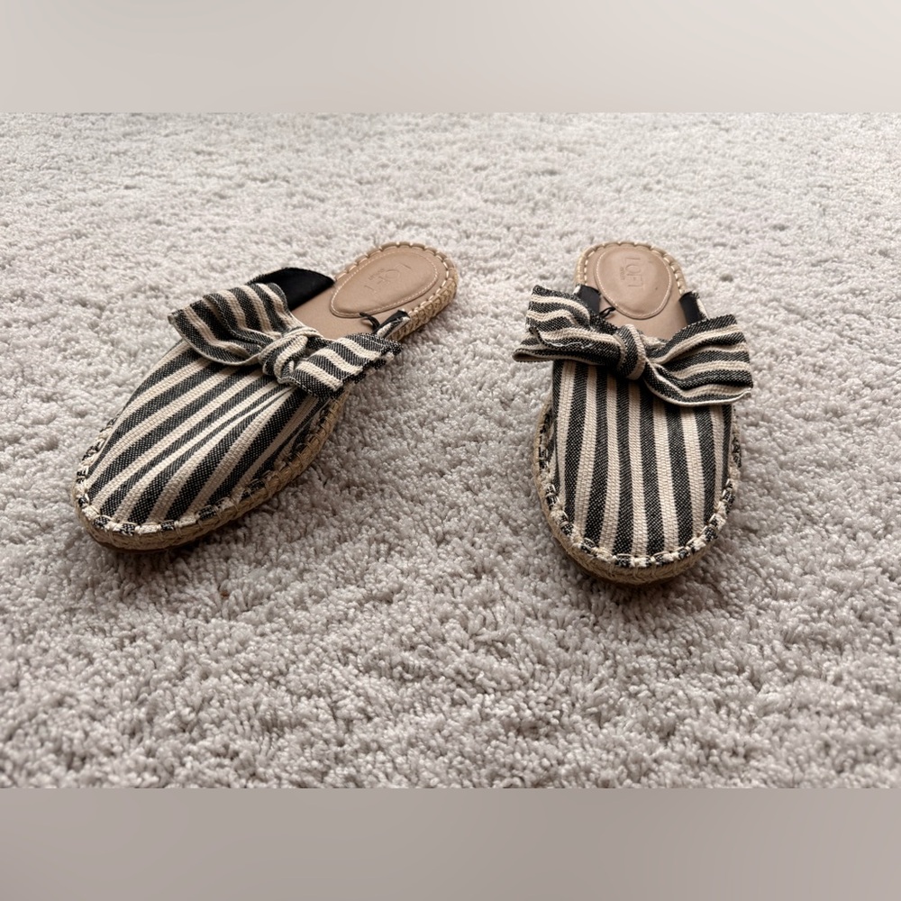 Loft Canvas Striped Slides on Mules Size 10 - Picture 3 of 7